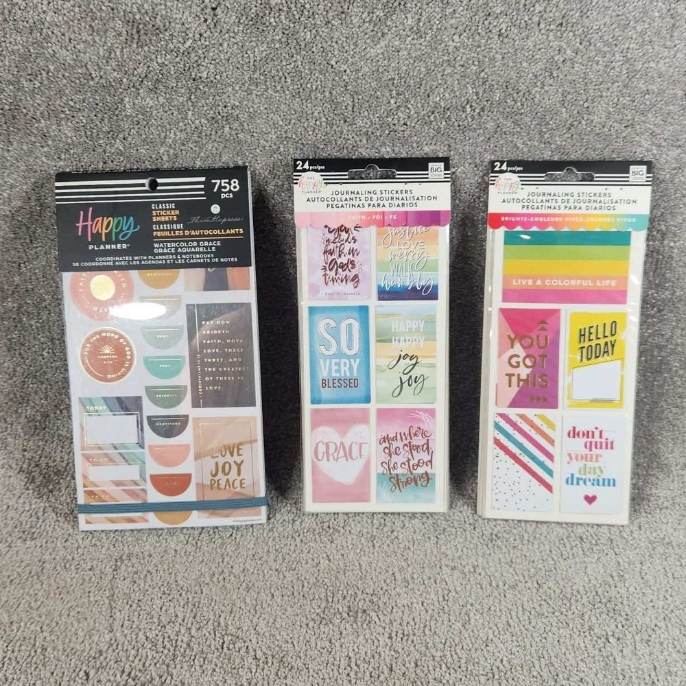 The Happy Planner Sticker‎ Bundle Watercolor Grace Faith Brights